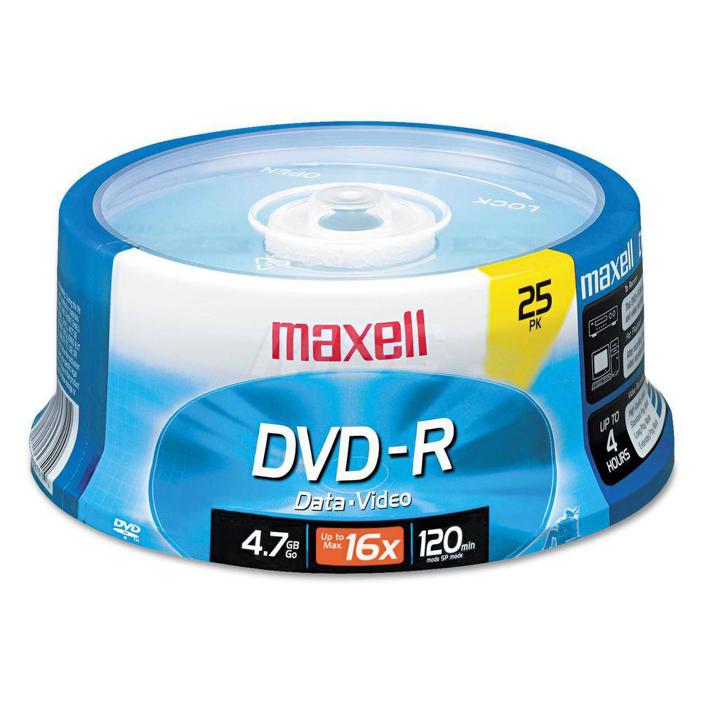Maxell - Office Machine Supplies & Accessories; Office Machine/Equipment Accessory Type: DVD+R Disc ; For Use With: General Purpose DVD-R/RW; DVD-RAM/R; DVD-Multi Drives/Recorders; Dual DVD?RW/R Drives; Read Compatible With DVD-ROM; DVD-Video; DVD-Audio - Exact Tool & Supply