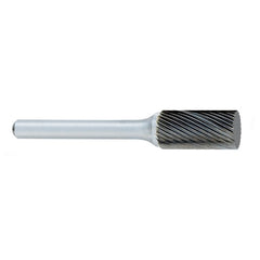 SA-14 -–5mm × 16mm LOC × 6mm Shank × 50mm OAL Cylindrical Carbide Medium Right Hand Spiral Burr - Exact Tool & Supply