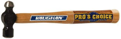 Vaughan Bushnell - 1/4 Lb Head Ball Pein Hammer - Hickory Handle, 10-1/4" OAL - Exact Tool & Supply