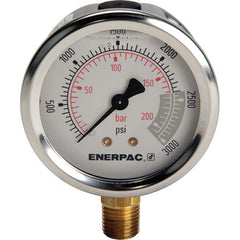 Enerpac - Hydraulic Pressure Gages & Adapters Type: Glycerine Filled Pressure Rating: 3000 - Exact Tool & Supply