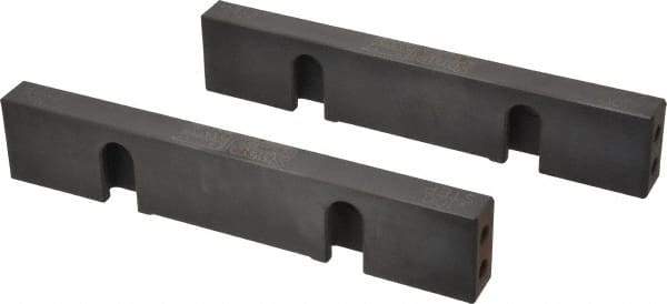 Snap Jaws - 8" Wide x 1.53" High x 0.73" Thick, Step Vise Jaw - Steel, Fixed Jaw, Compatible with 6" Vises - Exact Tool & Supply