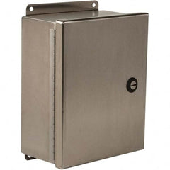 Wiegmann - NEMA 4 Stainless Steel Standard Enclosure with Continuous Hinge Cover - Exact Tool & Supply