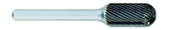 SC-7 -- 3/4 x 1 LOC x 1/4 Shank x 2 OAL Cylindrical Ball Nose Carbide Medium Right Hand Spiral Burr - Exact Tool & Supply