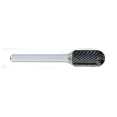 ‎SF-1 -6mm × 16mm LOC × 6mm Shank × 50mm OAL Round Nose Tree Carbide Medium Right Hand Spiral Burr - Exact Tool & Supply