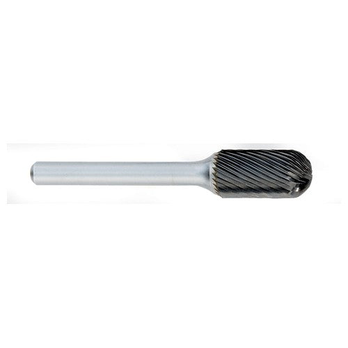 ‎SC-14 -5mm × 16mm LOC × 6mm Shank × 50mm OAL Cylindrical Ball Nose Carbide Medium Right Hand Spiral Burr - Exact Tool & Supply