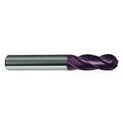 1/2" Dia. - 3 OAL 4 FL 30 Helix Firex Carbide Ball Nose End Mill - Exact Tool & Supply