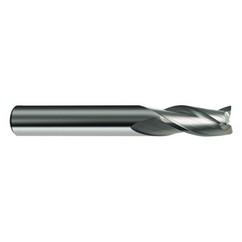 1/2 Dia. x 3 Overall Length 3-Flute Square End Solid Carbide SE End Mill-Round Shank-Center Cut-Uncoated - Exact Tool & Supply