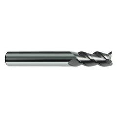 1/2" Dia. - 3" OAL - 45° Helix Bright Carbide End Mill - 3 FL - Exact Tool & Supply