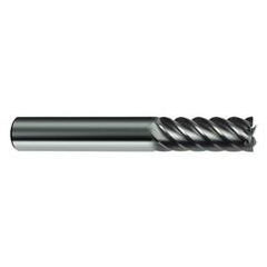 1/4" Dia. - 2-1/2" OAL - 45° Helix Bright Carbide End Mill - 6 FL - Exact Tool & Supply