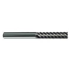 1/2" Dia. - 4-1/2" OAL - 45° Helix Bright Carbide End Mill - 6 FL - Exact Tool & Supply