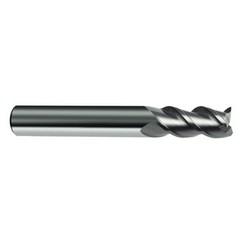 7.5mm Dia. - 63mm OAL - 45° Helix Bright Carbide End Mill - 3 FL - Exact Tool & Supply