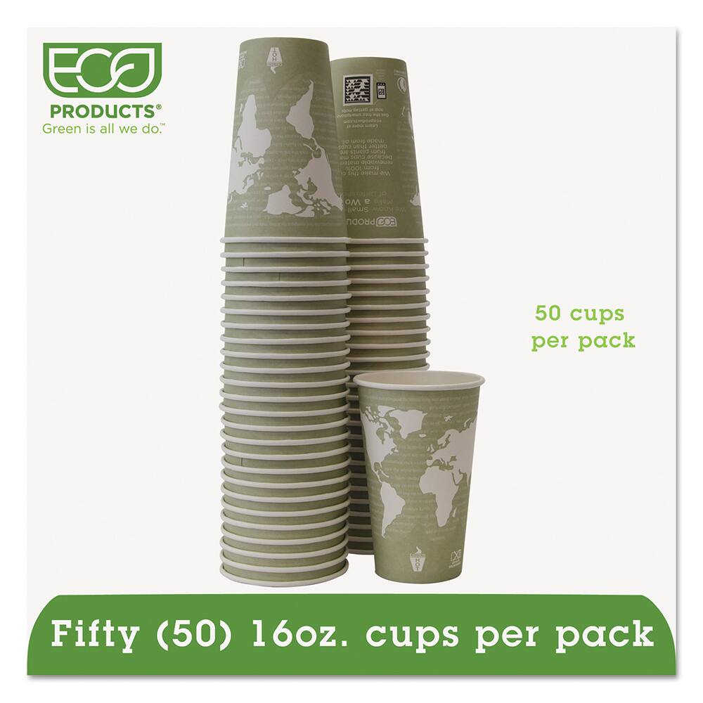 ECO PRODUCTS - Paper & Plastic Cups, Plates, Bowls & Utensils; Breakroom Accessory Type: Paper Cups ; Breakroom Accessory Description: Cups-Hot Drink; Paper ; Color: Moss - Exact Tool & Supply