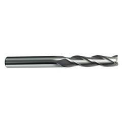 12mm Dia. x 150mm Overall Length 3-Flute Square End Solid Carbide SE End Mill-Round Shank-Center Cut-Firex - Exact Tool & Supply