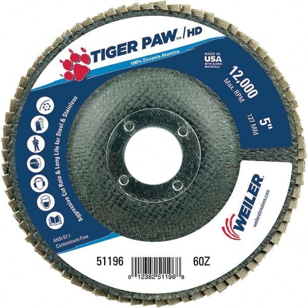 Weiler - Flap Discs Abrasive Type: Coated Flap Disc Type: Type 27 - Exact Tool & Supply