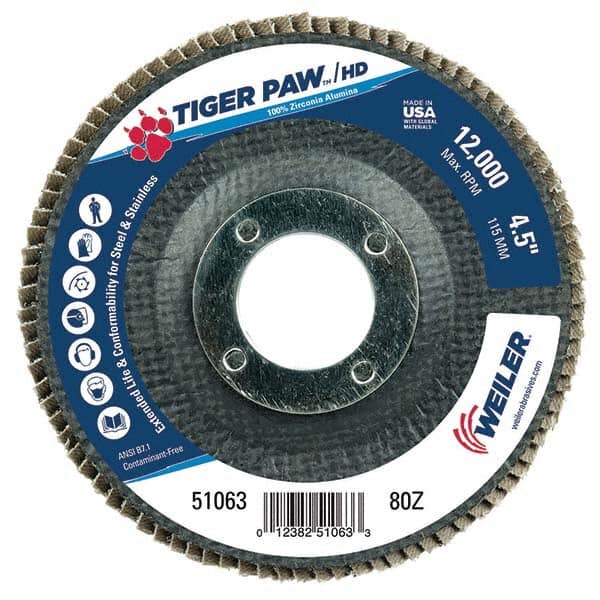 Weiler - Flap Discs Abrasive Type: Coated Flap Disc Type: Type 29 - Exact Tool & Supply