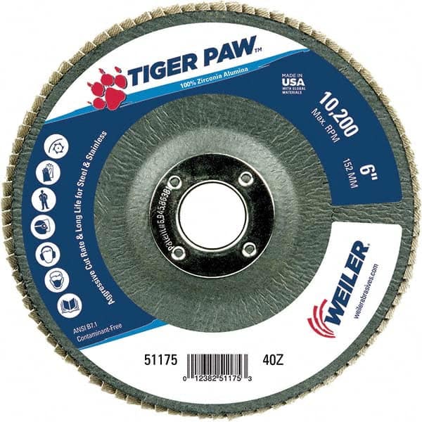 Weiler - Flap Discs Abrasive Type: Coated Flap Disc Type: Type 29 - Exact Tool & Supply