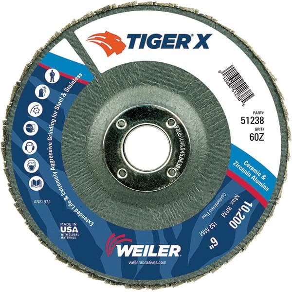 Weiler - Flap Discs Abrasive Type: Coated Flap Disc Type: Type 29 - Exact Tool & Supply