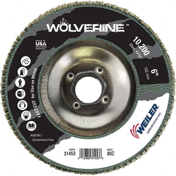 Weiler - Flap Discs Abrasive Type: Coated Flap Disc Type: Type 29 - Exact Tool & Supply