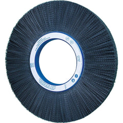 PFERD - Wheel Brushes; Outside Diameter (Inch): 14 ; Wire Type: Crimped; Round ; Fill Material: Nylon; Silicon Carbide ; Trim Length (Inch): 3-1/2 ; Filament Wire Diameter Range: 0.0200-0.0299 ; Maximum RPM: 1800.000 - Exact Tool & Supply