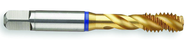 M2x0.40 6H 3-Flute PM Cobalt Blue Ring Semi-Bottoming 40 degree Spiral Flute Tap-TiN - Exact Tool & Supply
