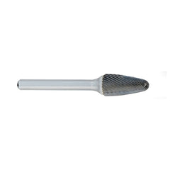 ‎SG-1 -6mm × 16mm LOC × 6mm Shank × 50mm OAL Pointed Tree Carbide Medium Right Hand Spiral Burr - Exact Tool & Supply