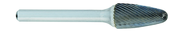 SF-7 -- 3/4 x 1 LOC x 1/4 Shank x 2 OAL Round Nose Tree Carbide Medium Right Hand Spiral Burr - Exact Tool & Supply