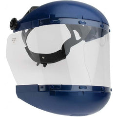 Sellstrom - Nylon Blue Ratchet Adjustment Face Shield with Chin Guard - Exact Tool & Supply