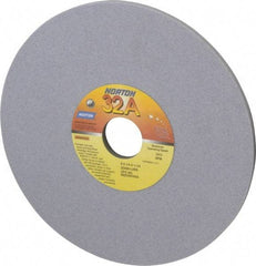 Norton - 8" Diam x 1-1/4" Hole x 1/4" Thick, L Hardness, 80 Grit Surface Grinding Wheel - Aluminum Oxide, Type 1, Medium Grade, 3,600 Max RPM, Vitrified Bond, No Recess - Exact Tool & Supply