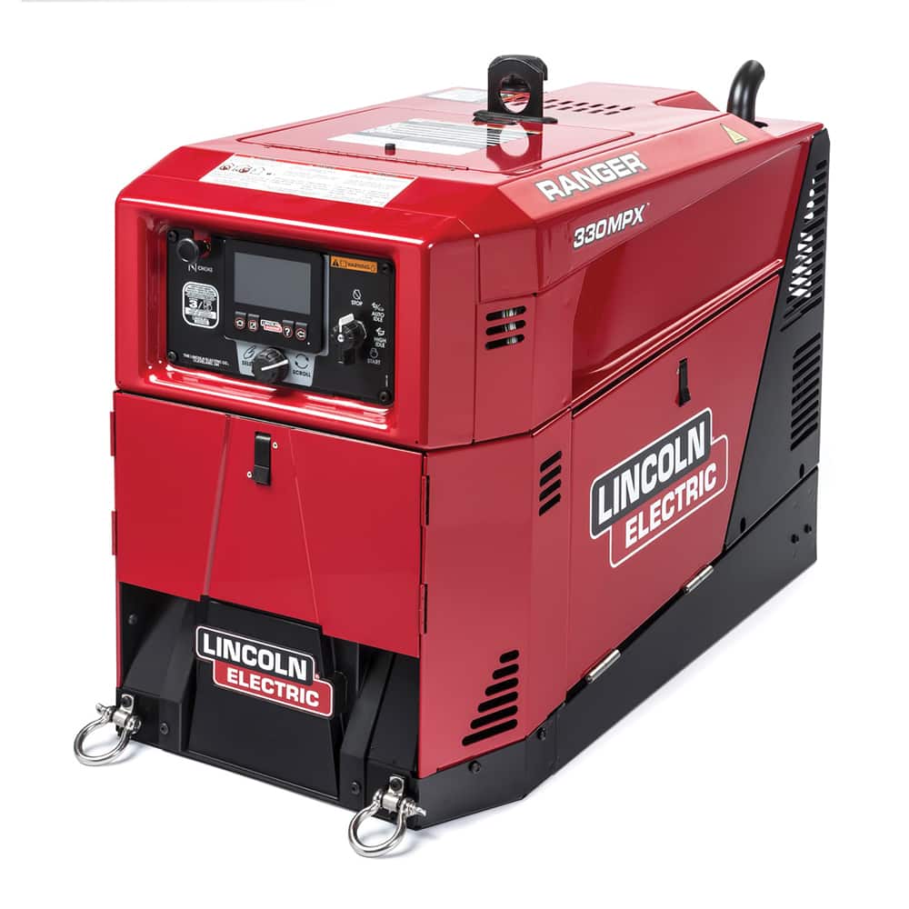 Lincoln Electric - Portable Welder/Generators; Duty Cycle: 330A DC CC/28V/100%; 312A DC CV/29V/100% ; Process: Stick, TIG, MIG, Flux Cored, Gouging ; Input Current: DC ; Output Current: DC ; Maximum Output Voltage: 230 ; Phase: Single Phase - Exact Tool & Supply