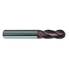 5/8" Dia. - 3-1/2" OAL - 4 FL Variable Helix Nano-A Carbide Ball Nose End Mill - Exact Tool & Supply