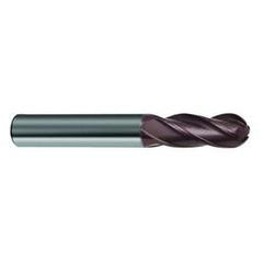 1" Dia. - 4 OAL 4 FL Variable Helix Nano-A Carbide Ball Nose End Mill - Exact Tool & Supply