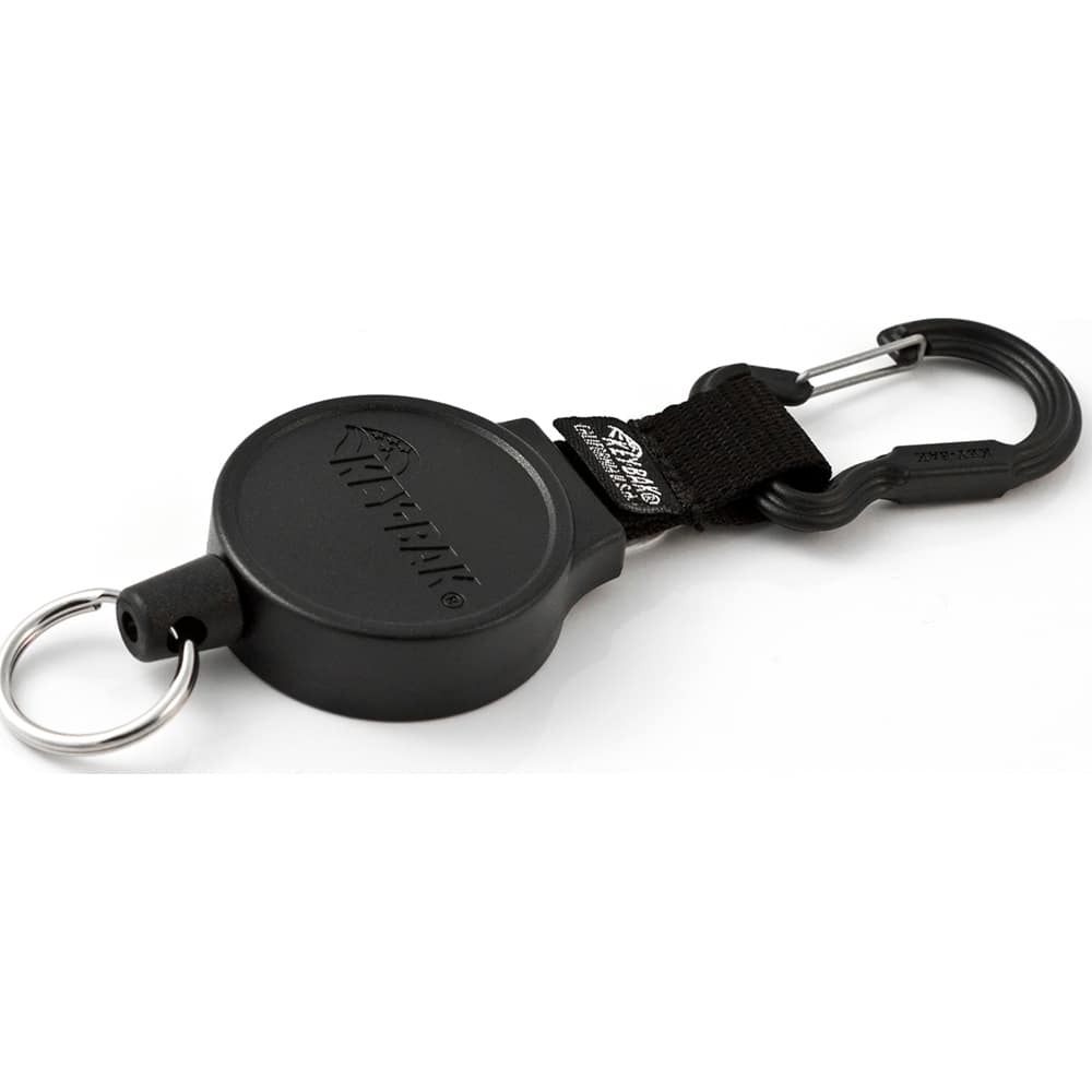 Key-Bak - Key Control; Type: Retractable Key Chain ; Number of Keys: 10 ; Color: Black ; Width (Inch): 1 - Exact Tool & Supply