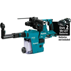 Makita - 36 Volt 1-1/8" SDS Plus Chuck Cordless Rotary Hammer - 5000 BPM, 0 to 980 RPM, Reversible - Exact Tool & Supply
