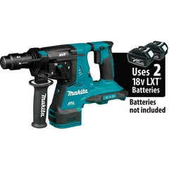 Makita - 36 Volt 1-1/8" SDS Plus Chuck Cordless Rotary Hammer - 5000 BPM, 0 to 980 RPM, Reversible - Exact Tool & Supply