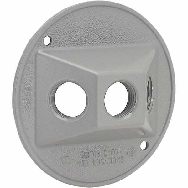 Hubbell-Raco - Weatherproof Box Covers Cover Shape: Round Number of Holes in Outlet: 3 - Exact Tool & Supply
