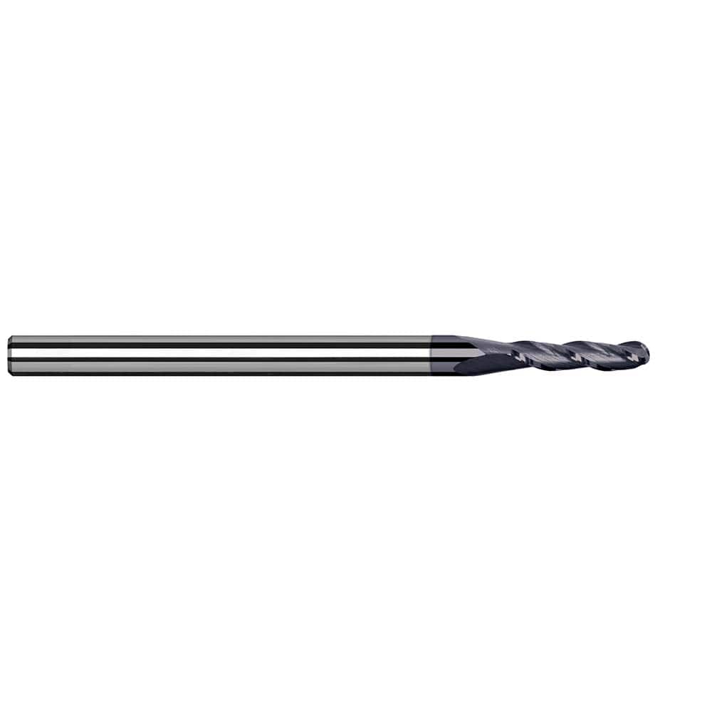 Harvey Tool - 1/8" Diam, 3/8" LOC, 4 Flute Solid Carbide Ball End Mill - Exact Tool & Supply