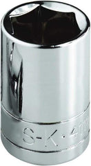 SK - 15/16", 1/2" Drive, Standard Hand Socket - 6 Points, Steel, Chrome Finish - Exact Tool & Supply