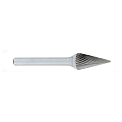 ‎SM-1 -1/4 × 1/2 LOC × 1/4 Shank × 2 OAL Pointed Tree Carbide Medium Right Hand Spiral Burr - Exact Tool & Supply