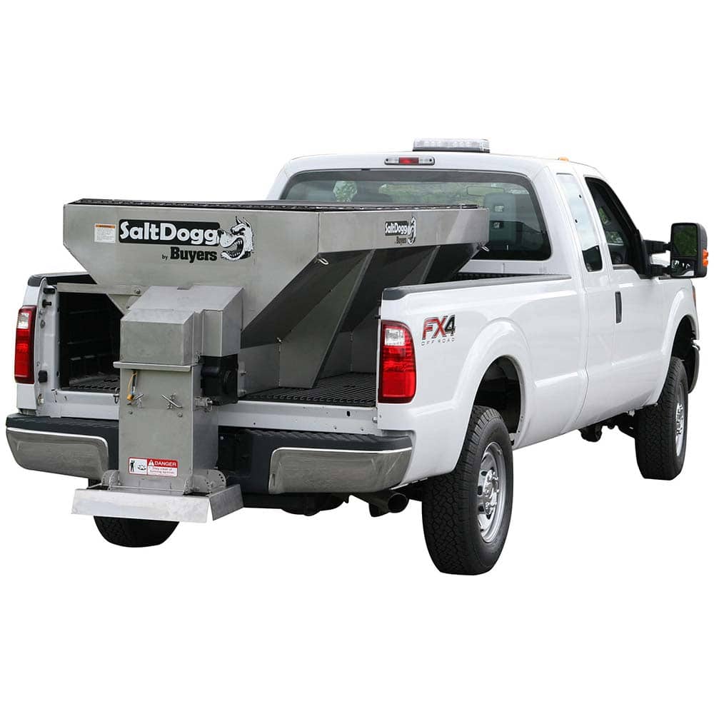 Buyers Products - Landscape Spreaders; Type: Electric Stainless Steel Hopper Spreader Adjustable ; Capacity: 2 Cu. Yard ; Volume Capacity (Gal.): 403.94 ; Material: Polyethylene; Stainless Steel; Polyurethane ; Voltage: 12 - Exact Tool & Supply