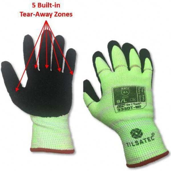 Tilsatec - Size XS (6), ANSI Cut Lvl A4, Puncture Lvl 3, Abrasion Lvl 4, Micro-Foam Nitrile Coated Cut & Puncture Resistant Gloves - Exact Tool & Supply