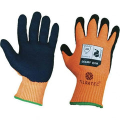 Tilsatec - Size S (7), ANSI Cut Lvl A8, Puncture Lvl 4, Abrasion Lvl 4, Micro-Foam Nitrile Coated Cut & Puncture Resistant Gloves - Exact Tool & Supply