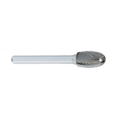 ‎SE-1 -1/4 × 3/8 LOC × 1/4 Shank × 2 OAL Egg Shape Carbide Medium Right Hand Spiral Burr - Exact Tool & Supply