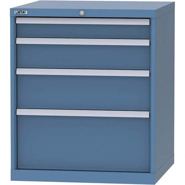 LISTA - 4 Drawer, 45 Compartment Bright Blue Steel Modular Storage Cabinet - Exact Tool & Supply