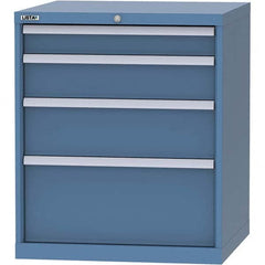 LISTA - 4 Drawer, 45 Compartment Bright Blue Steel Modular Storage Cabinet - Exact Tool & Supply