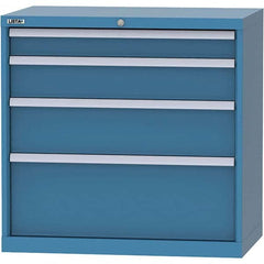 LISTA - 4 Drawer, 84 Compartment Bright Blue Steel Modular Storage Cabinet - Exact Tool & Supply