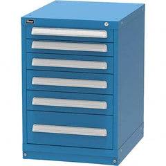 Vidmar - 6 Drawer, 45 Compartment Bright Blue Steel Modular Storage Cabinet - Exact Tool & Supply