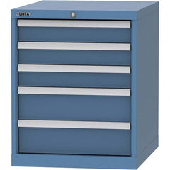 LISTA - 5 Drawer, 99 Compartment Bright Blue Steel Modular Storage Cabinet - Exact Tool & Supply