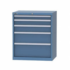 LISTA - 5 Drawer, 124 Compartment Bright Blue Steel Modular Storage Cabinet - Exact Tool & Supply