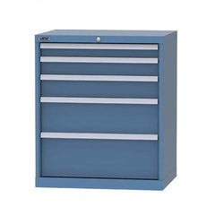 LISTA - 5 Drawer, 124 Compartment Bright Blue Steel Modular Storage Cabinet - Exact Tool & Supply