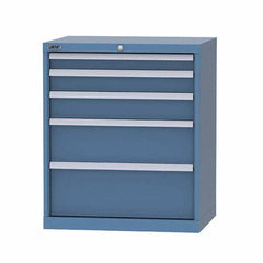 LISTA - 5 Drawer, 124 Compartment Bright Blue Steel Modular Storage Cabinet - Exact Tool & Supply